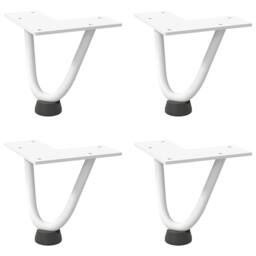 Berkfield Home Hairpin Table Legs 4 pcs White 10 cm Solid Steel - thumbnail 3