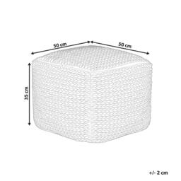 Wyld and Coco Beige Cotton Pouffe 50 x 50 x 35 cm with EPS Filling - thumbnail 4