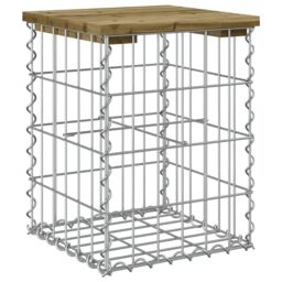 Berkfield Home Garden Bench Gabion Design 33x31x42 cm Impregnated Wood Pine in Brown - Size: 33 x 31 x 42 cm - thumbnail 2