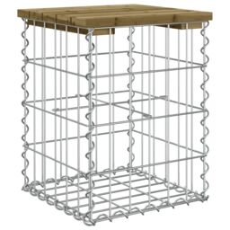 Berkfield Home Garden Bench Gabion Design 33x31x42 cm Impregnated Wood Pine in Brown - Size: 33 x 31 x 42 cm - thumbnail 5