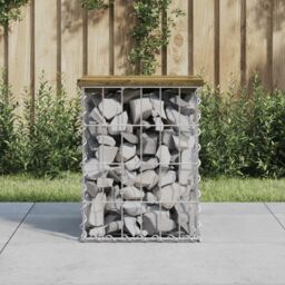 Berkfield Home Garden Bench Gabion Design 33x31x42 cm Impregnated Wood Pine in Brown - Size: 33 x 31 x 42 cm