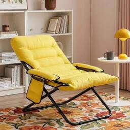Kelvenix Folding Lounge Chair Saucer Chair in Yellow - Size: 0.6m2 - thumbnail 5