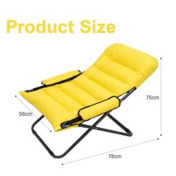 Kelvenix Folding Lounge Chair Saucer Chair in Yellow - Size: 0.6m2 - thumbnail 2