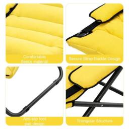 Kelvenix Folding Lounge Chair Saucer Chair in Yellow - Size: 0.6m2 - thumbnail 3