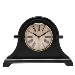 HOMETIME Broken Arch Mantel Clock Black
