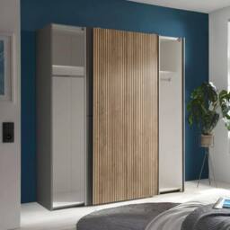 Cheshire Premium Nova Sliding 2 Door Wardrobe in Light Oak & Dark Grey - thumbnail 5