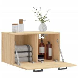 Berkfield Home Wall Cabinet Sonoma Oak 60x36.5x35 cm Engineered Wood in Brown - thumbnail 4