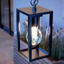 CGC Lighting 'Sienna' Black Hanging Outdoor Porch Lantern Ceiling Light - thumbnail 9