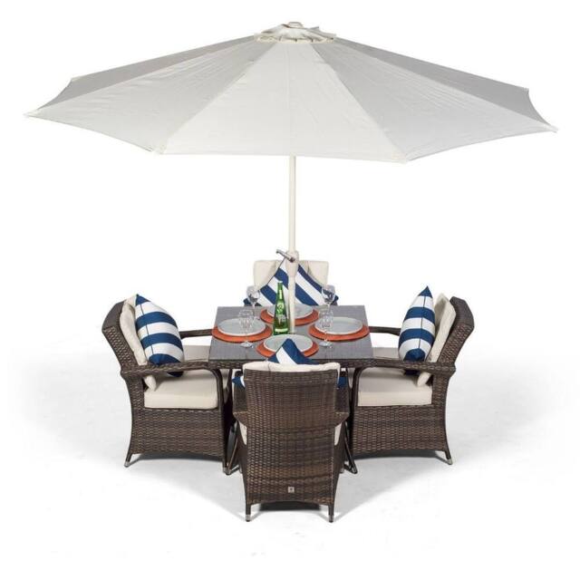 Thats Furniture Arizona Square 4 Seater Rattan Patio Dining Set in Brown - image 1