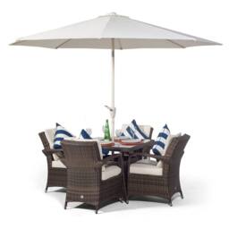 Thats Furniture Arizona Square 4 Seater Rattan Patio Dining Set in Brown - thumbnail 3
