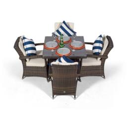 Thats Furniture Arizona Square 4 Seater Rattan Patio Dining Set in Brown - thumbnail 4
