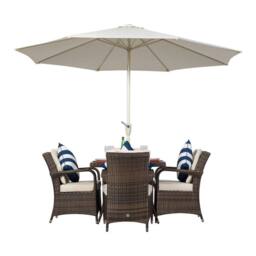 Thats Furniture Arizona Square 4 Seater Rattan Patio Dining Set in Brown - thumbnail 2