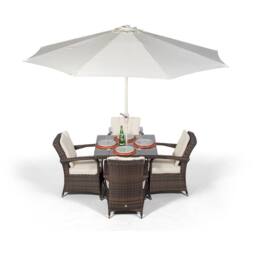 Thats Furniture Arizona Square 4 Seater Rattan Patio Dining Set in Brown - thumbnail 5