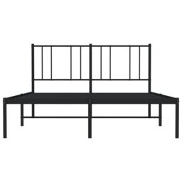 Berkfield Home Metal Bed Frame with Headboard Black 150x200 cm King Size - thumbnail 6