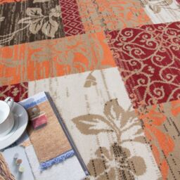 Kukoon Red Terracotta Brown Traditional Patchwork Living Area Rug - Size: 120 cm x 170 cm - thumbnail 4