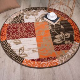 Kukoon Red Terracotta Brown Traditional Patchwork Living Area Rug - Size: 120 cm x 170 cm - thumbnail 5
