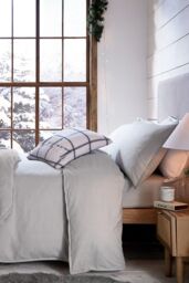 Murmur 'Laila' Brushed Cotton Duvet Cover in Grey - Size: Double - thumbnail 2