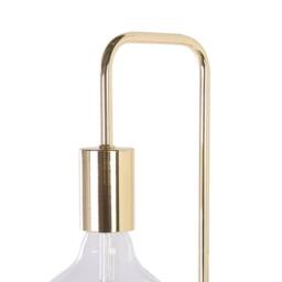 Wyld and Coco Gold Gloss Floor Lamp - Iron Arched Frame with Exposed Bulb - thumbnail 4