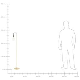 Wyld and Coco Gold Gloss Floor Lamp - Iron Arched Frame with Exposed Bulb - thumbnail 7