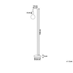 Wyld and Coco Gold Gloss Floor Lamp - Iron Arched Frame with Exposed Bulb - thumbnail 3