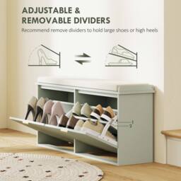 Wyld Haus Reraha Mint Green Wooden Shoe Bench Cushioned Top 10 Pair Storage - thumbnail 8