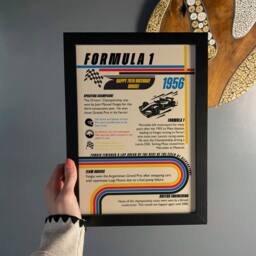 Afewhometruths Personalised 70th Birthday Gift Formula One Framed Print for F1 Fans - thumbnail 2
