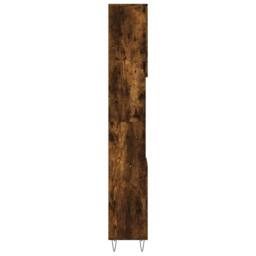 Berkfield Home Durable Bathroom Cabinet Smoked Oak 30x30x190 cm Engineered Wood in Brown - Size: 30 x 30 x 190 cm - thumbnail 7