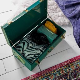 Beautify Gold Hardware Metal Storage Trunk in Teal - thumbnail 3