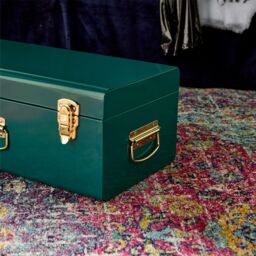 Beautify Gold Hardware Metal Storage Trunk in Teal - thumbnail 5