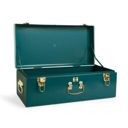 Beautify Gold Hardware Metal Storage Trunk in Teal - thumbnail 6