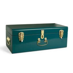 Beautify Gold Hardware Metal Storage Trunk in Teal - thumbnail 1