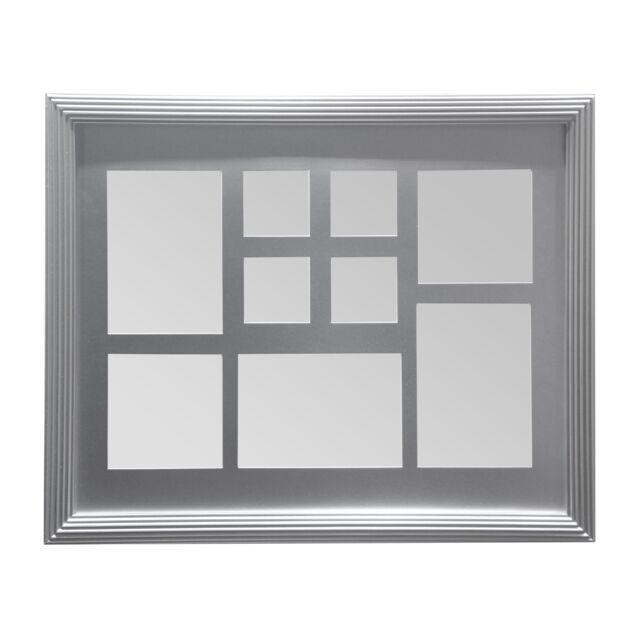 Orsina Silver 9 Photo Multi Photo Frame, Bedroom Display Piece, Polyresin Image Holder, Wall Frame With Hanging Hooks - image 1