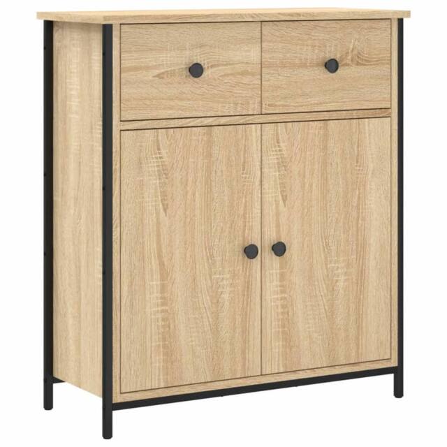 Berkfield Home Sideboard Sonoma Oak 70x30x80 cm Engineered Wood in Light Oak - Size: 70 x 30 x 80 cm - image 1