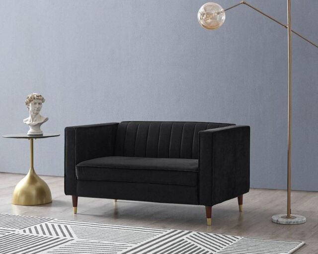 Home Detail Thomas 2 Seater Velvet Sofa in Black - image 1
