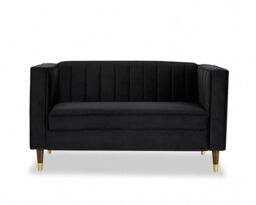 Home Detail Thomas 2 Seater Velvet Sofa in Black - thumbnail 2