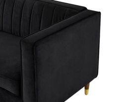 Home Detail Thomas 2 Seater Velvet Sofa in Black - thumbnail 3