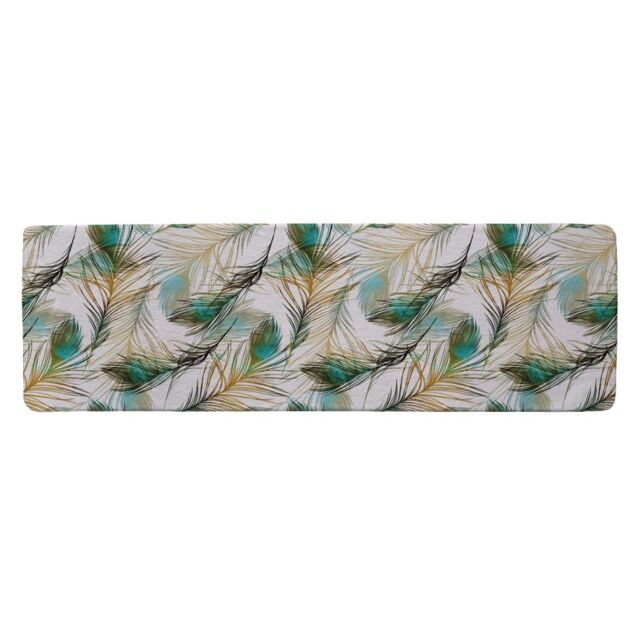 Benjamin Tate Design Imprints Peacock Feathers Runner Rug in Natural - Size: 67 cm x 230 cm - image 1