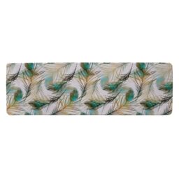 Benjamin Tate Design Imprints Peacock Feathers Runner Rug in Natural - Size: 67 cm x 230 cm - thumbnail 1