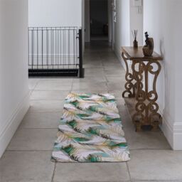 Benjamin Tate Design Imprints Peacock Feathers Runner Rug in Natural - Size: 67 cm x 230 cm - thumbnail 3