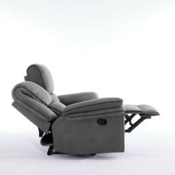 FURNITURE ONE Manual Reclining Leathaire Sofa Suite, Light Gray - 2 Seater in Grey - thumbnail 3