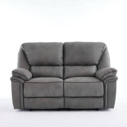 FURNITURE ONE Manual Reclining Leathaire Sofa Suite, Light Gray - 2 Seater in Grey - thumbnail 5