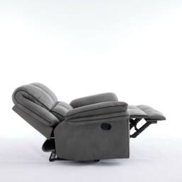 FURNITURE ONE Manual Reclining Leathaire Sofa Suite, Light Gray - 2 Seater in Grey - thumbnail 2