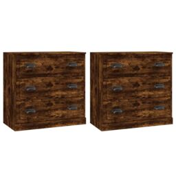 Berkfield Home Sideboards 2 pcs Smoked Oak Engineered Wood in Brown - thumbnail 2