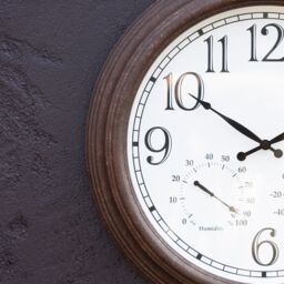 Primrose Outdoor Garden Wall Clock With Thermometer & Hygrometer Antique Brown 47cm - thumbnail 4