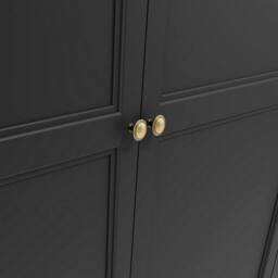 Lemon Pavilion Furniture Ives 2 Door Wardrobe - L55 x W118 x H191 cm - Black/Antique Brass in Black - Size: 1 Pack - thumbnail 5