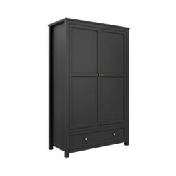 Lemon Pavilion Furniture Ives 2 Door Wardrobe - L55 x W118 x H191 cm - Black/Antique Brass in Black - Size: 1 Pack - thumbnail 2