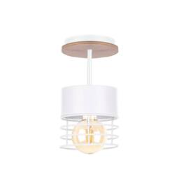 Netlighting Casa Cylindrical Ceiling Light White Wood 12cm 1x E27