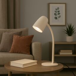 Eglo Carlo Modern Steel Flexible Desk Lamp, Sandy in Light Sand - thumbnail 1