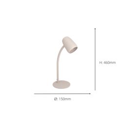 Eglo Carlo Modern Steel Flexible Desk Lamp, Sandy in Light Sand - thumbnail 4