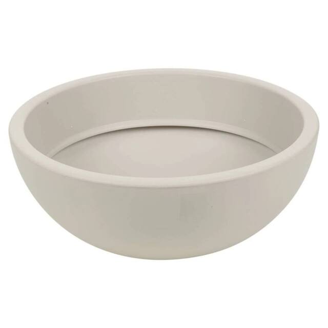Havendro Set of 1 Round Flower Pot Planter Plastic Garden Patio Low Bowl in Beige - image 1